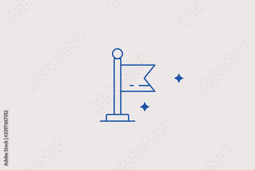 Foto Target flag on flagpole line icon for goal achievement