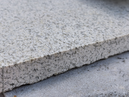 Photos Gray granite stone slab edge closeup natural speckled texture background