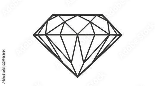 Tableau sur toile Minimalist diamond outline icon