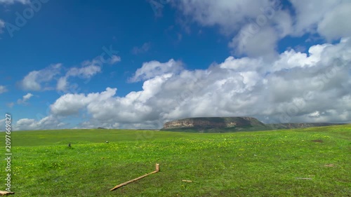 Timelapse, clouds moving across a blue sky