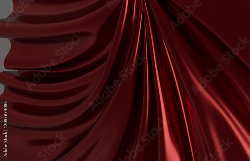 Elegant dark red fabric wit...
