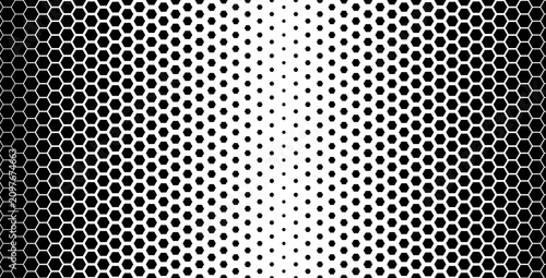 Tableau sur toile Hexagon fiber halftone with carbon texture and gradient for tech print