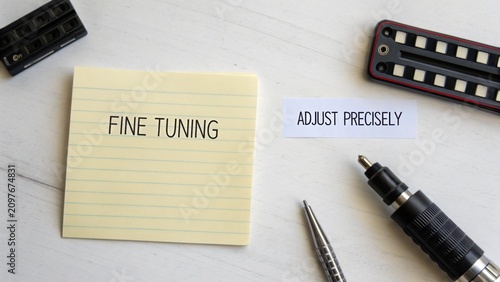 Fine Tuning and Adjusting Precisely Concept with Stationery on White Table for Creative Professionals and Designers
