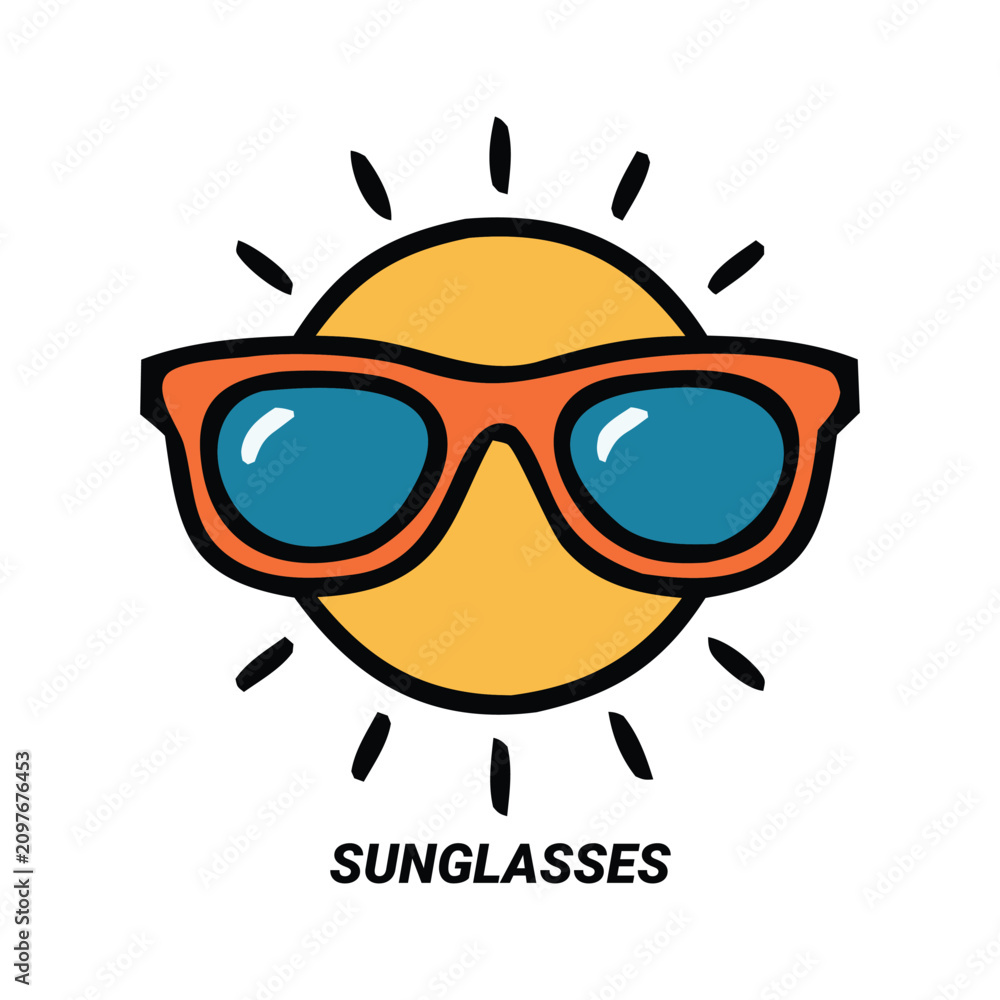Naklejka premium Classic Sunglasses Summer Icon