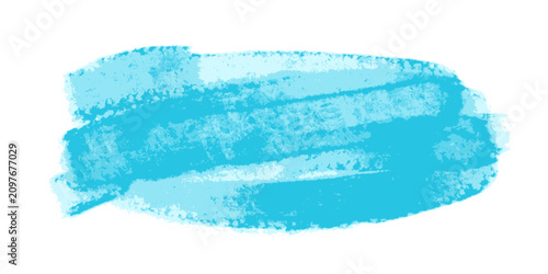 Blue paint brush stroke with distressed texture. Decorative layered vector background element for branding, packaging, presentations and creative layouts.