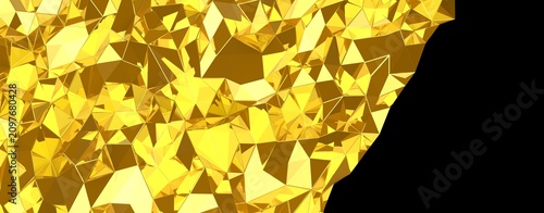 Konstfotografi Shiny gold facets forming an abstract geometric pattern