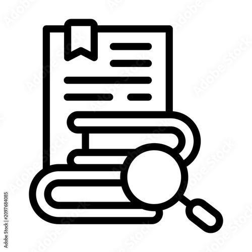 Tableau sur toile bibilography icon line