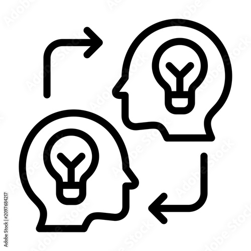 knowledge transfer icon line