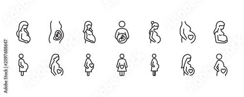 Pregnant Woman Icon. Vector Graphic Illustration.