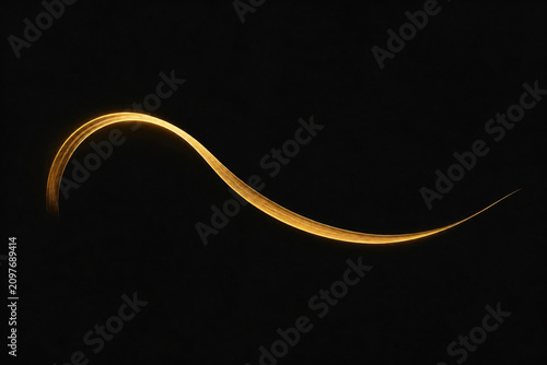 Elegant flowing gold calligraphy line abstract background dark