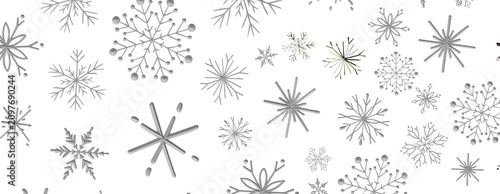 Elegant silver snowflakes c...