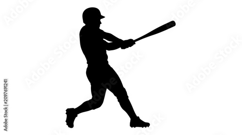 Soccer Baseball player silhouette, black sports icon, athletic pose, swinging batter isolated on Transparent Background Vactor EPS