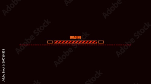 Cyberpunk Style Loading Progress Bar with Digital Error Text Display on Minimalist Dark Red Background Graphic
