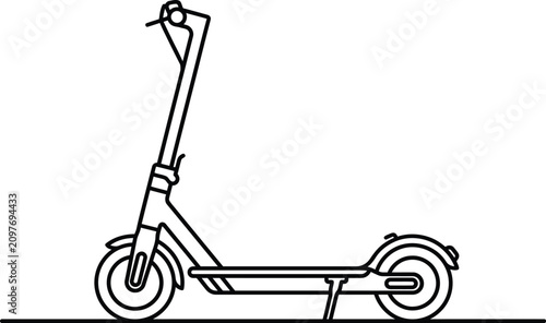 Foto Modern electric scooter line art illustration minimalist black outline vector de