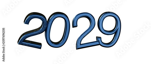 2029 text in blue color wit...