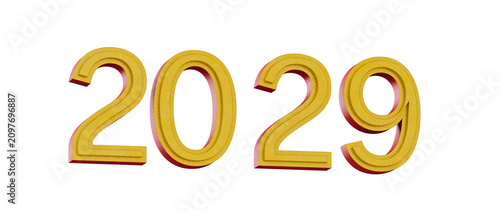3D rendered text of the yea...