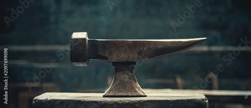 Old anvil metalworking tool close up view craftsmanship history workshop