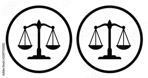 Balance Scale Icons for Justice, Equality, and Legal Design Concepts