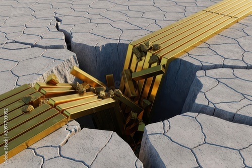 Gold Cracks Open Barren Landscape Revealing Hidden Treasure Below