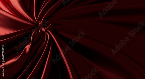 Elegant deep red satin fabr...