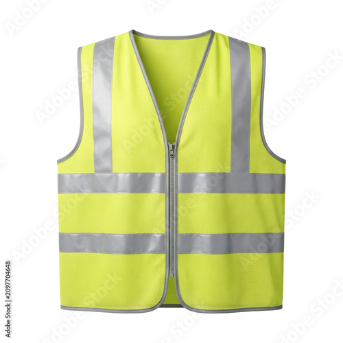 Фотография Bright yellow high visibility safety vest isolated