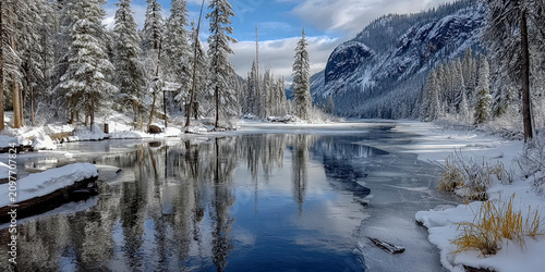 Winter landscape 8 River and forest
