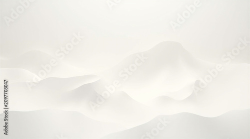 Abstract white fluid wave background with soft shadows and copy space
