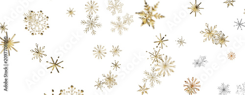 Elegant gold snowflakes fal...