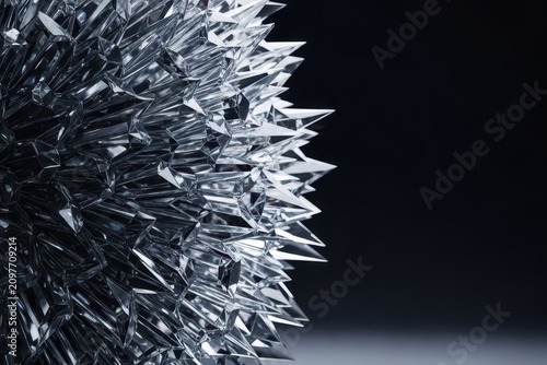 Shiny 3D Render Displays Complex Abstract Spike Design