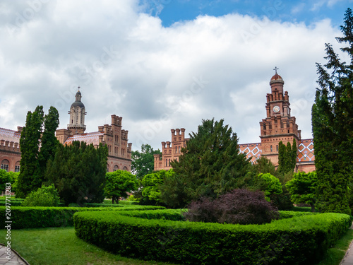 Принти на полотні View of the Chernivtsi National University in Chernivtsi Ukraine with trees and