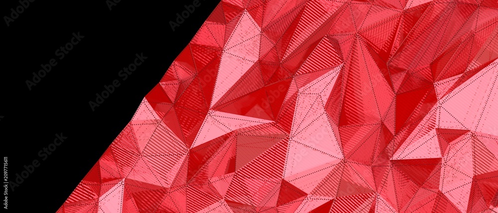 Naklejka premium Dynamic red abstract geometric pattern texture with sharp edges and shading.
