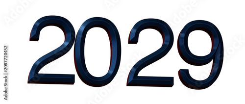 2029 year number in 3D effe...