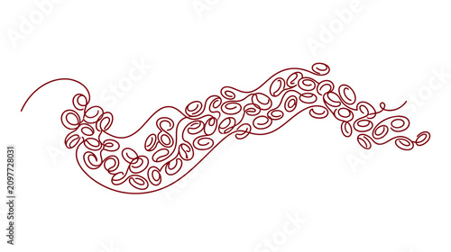 Konstfotografi Abstract Red Blood Cells Flowing Wave