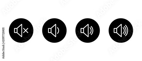 фотографія Speaker volume outline icon in black circle