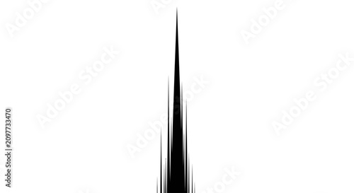 Canvastavla Minimalist abstract black spike design on white background