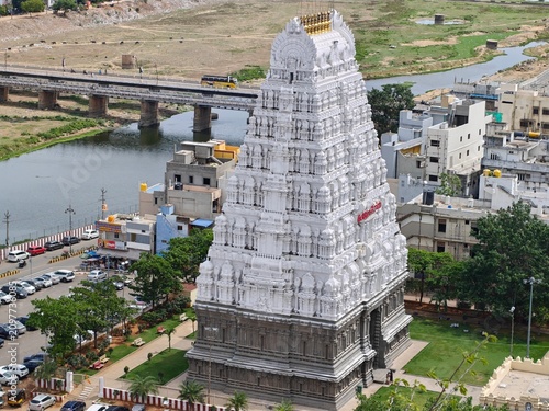 Beautiful Kalahasthi temple Raja Gopuram in Tirupathi, Andhrapradesh, India