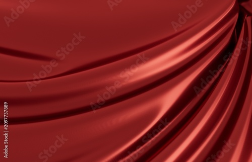 Smooth flowing deep red fab...