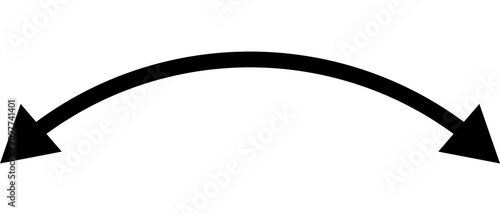 Canvas Print Curved double headed arrow symbol indicating bidirectional movement or rotation