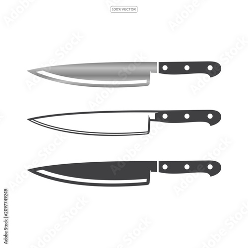 Принти на полотні set of Vector symbol of kitchen knives