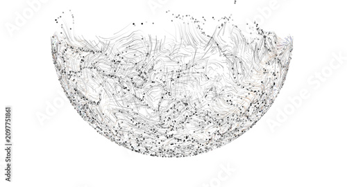 Obraz na płótnie Abstract swirling lines and dots create a chaotic yet ordered visual flow