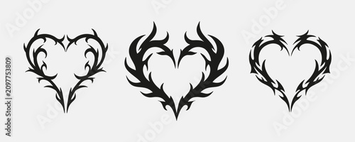 Photography Tribal heart tattoo set