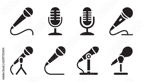Foto Wired microphone silhouettes for live performances studio tracking vocal rehearsals and interviews