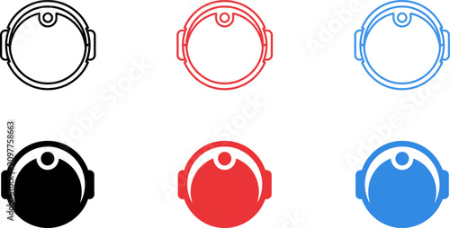 Foto Headphones icon set in different colors and line styles for audio equipment