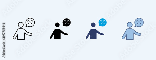 Foto Unsatisfied Multiple Icon Set Illustration Vector