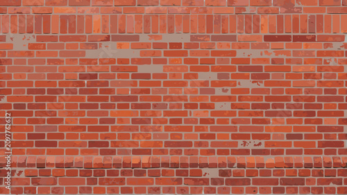 Foto Red Brick Wall A Classic Brick Pattern In Warm Red Tones Vector Illustration bri