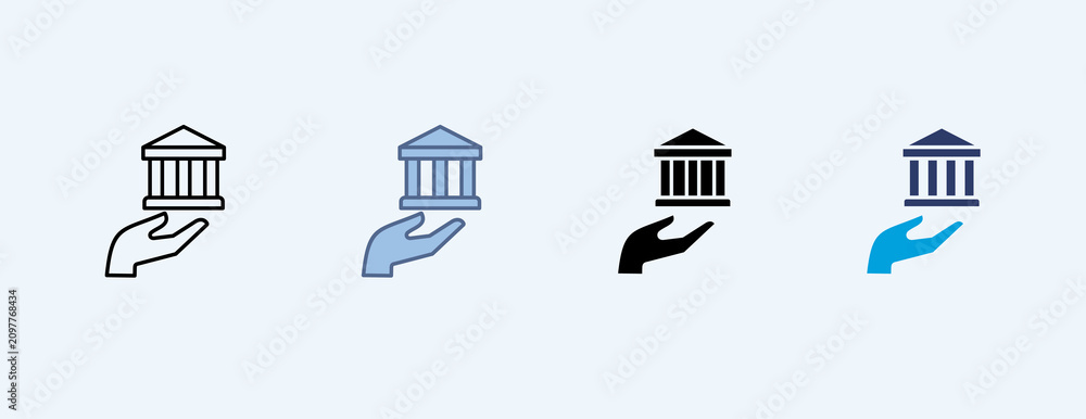 Εκτύπωση καμβά Heritage Multiple Icon Set Illustration Vector