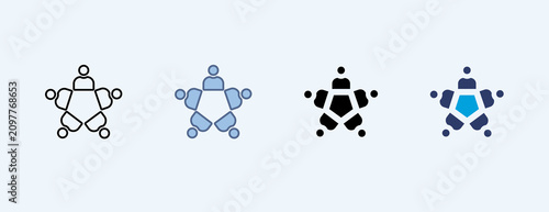 Group Circle Multiple Icon Set Illustration Vector