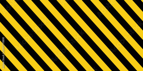 Yellow and black striped lines seamless pattern or texture. Under construction and safety background.
