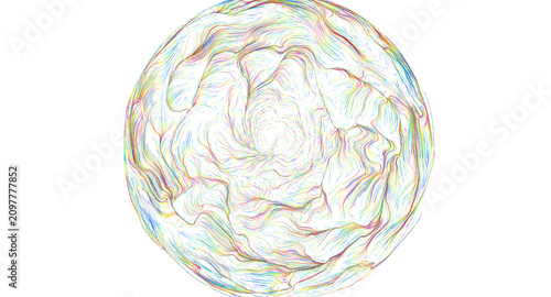 Obraz na płótnie Energetic sphere composed of flowing rainbow lines, symbolizing dynamism and creativity