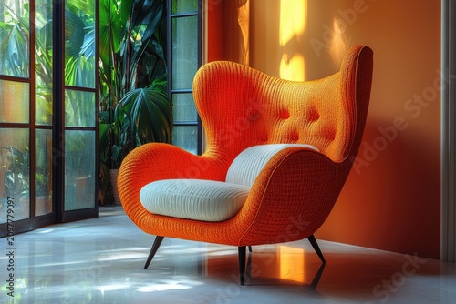 a summery feel and exudes energy, the chair is adorned with intricate details and textures